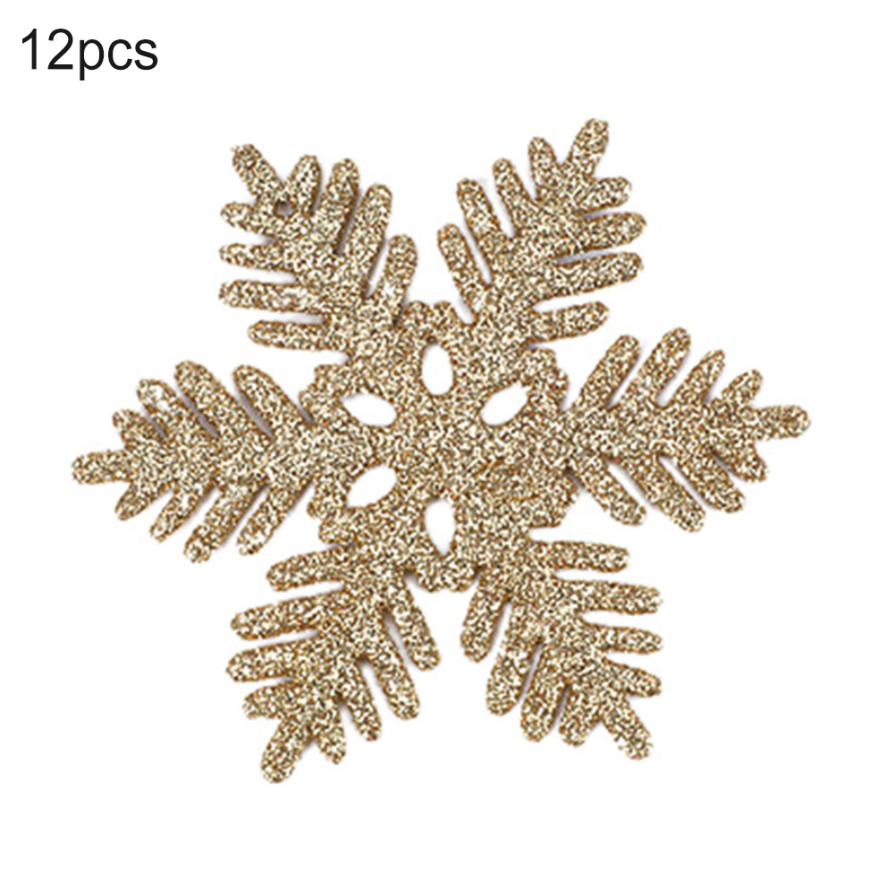 12X Colorfu Glitter Snowflake Christmas Ornaments Xmas Tree Hanging Decorations 